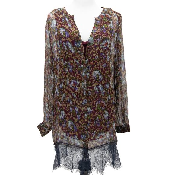 Soft Surroundings Women's Sheer Floral Tunic With Tank Top Size Medium - Picture 1 of 11